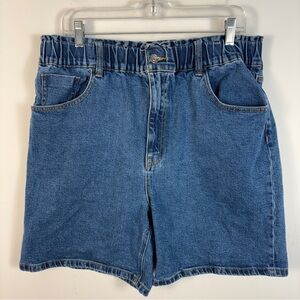 BB Dakota XL Denim Shorts Elastic Waistband High Rise Blue Jean